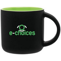 14 Oz. Minolo Mug With Matte Black Outside/ Glossy Lime Green Interior